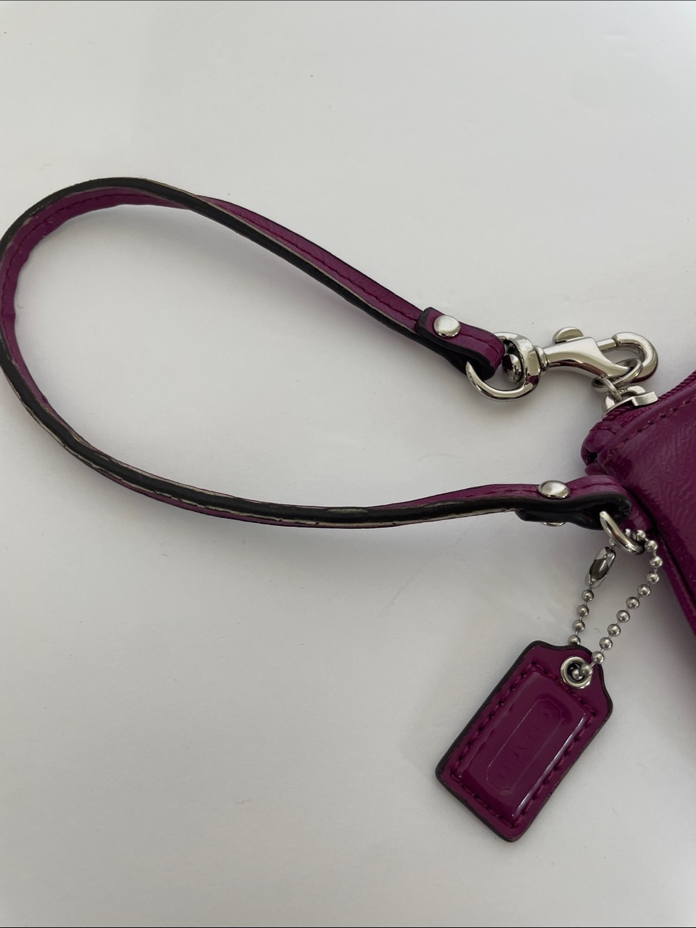 Coach Poppy Patent Leather Wristlet - Picture 7 of 9